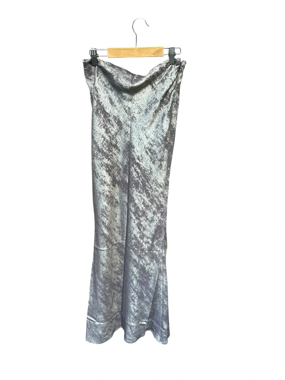 House of CB CLARA Pewter Bias Cut Midi Skirt